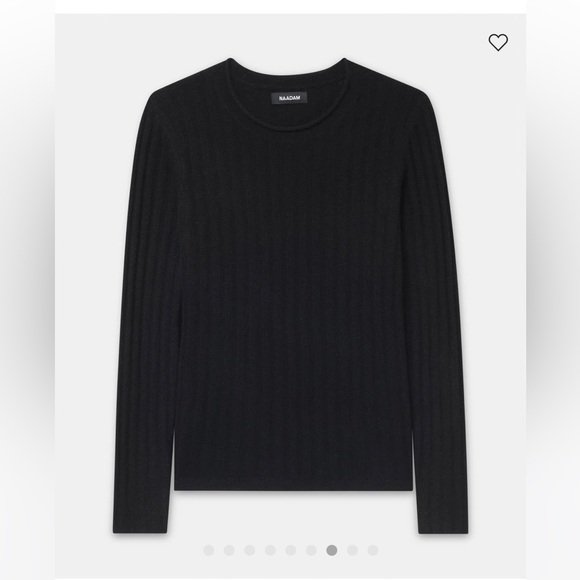 Naadam black ribbed cashmere crew neck sweater, size Medium - Picture 2 of 6